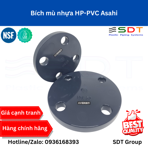Bích Kín/Bích Mù Nhựa HP-PVC ASAHI Siêu Sạch Chuẩn JIS 10K | Báo Giá