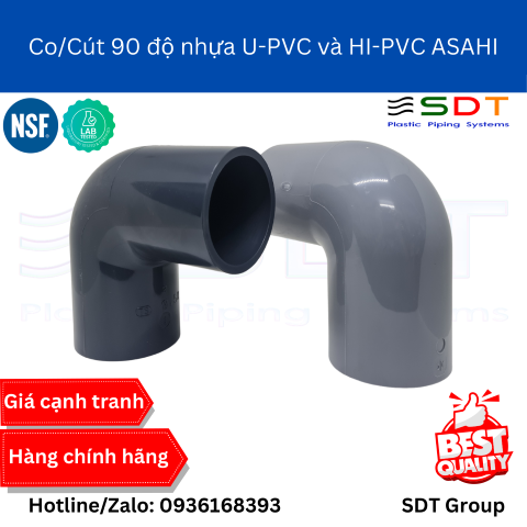 Co/Cút 90 Độ Nhựa UPVC/HI-PVC ASAHI Chính Hãng | Báo Giá & Thông Số