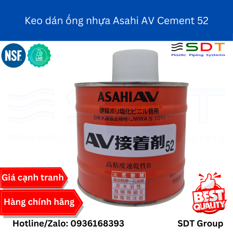 Keo Dán Ống Nhựa AV CEMENT 52 ASAHI Chính Hãng | Báo Giá & Thông Số