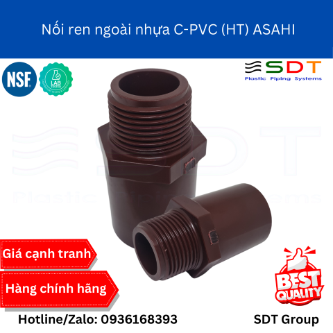Nối Ren Ngoài Nhựa HT-PVC ASAHI Chính Hãng | Báo Giá & Thông Số