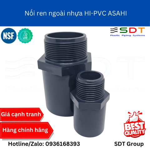 Nối Ren Ngoài Nhựa HI-PVC ASAHI Chính Hãng | Báo Giá & Thông Số