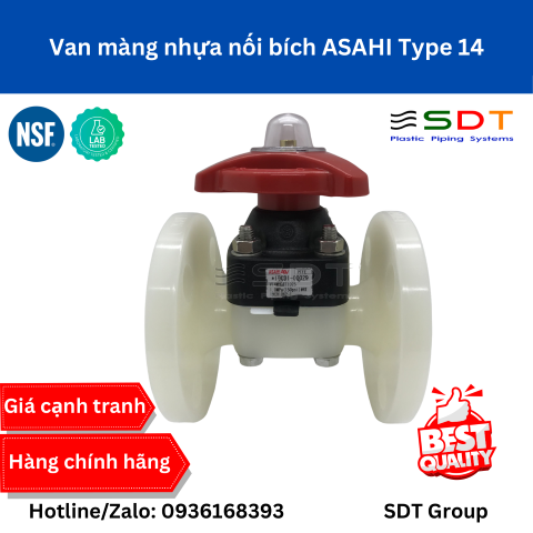 Van Màng Nhựa Nối Bích ASAHI Type 14 Chính Hãng | Bảng Giá & Thông Số
