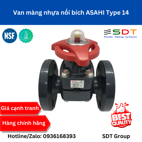Van Màng Nhựa Nối Bích ASAHI Type 14 Chính Hãng | Bảng Giá & Thông Số
